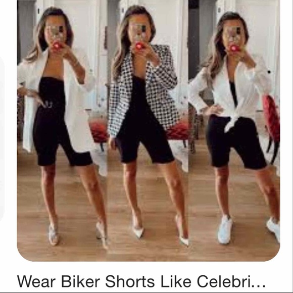 BUTTERY SOFT! HIGH WAISTED NON-ROLL BLACK BIKE SHORTS-SOFT W/SPANDEX - Picture 4 of 8